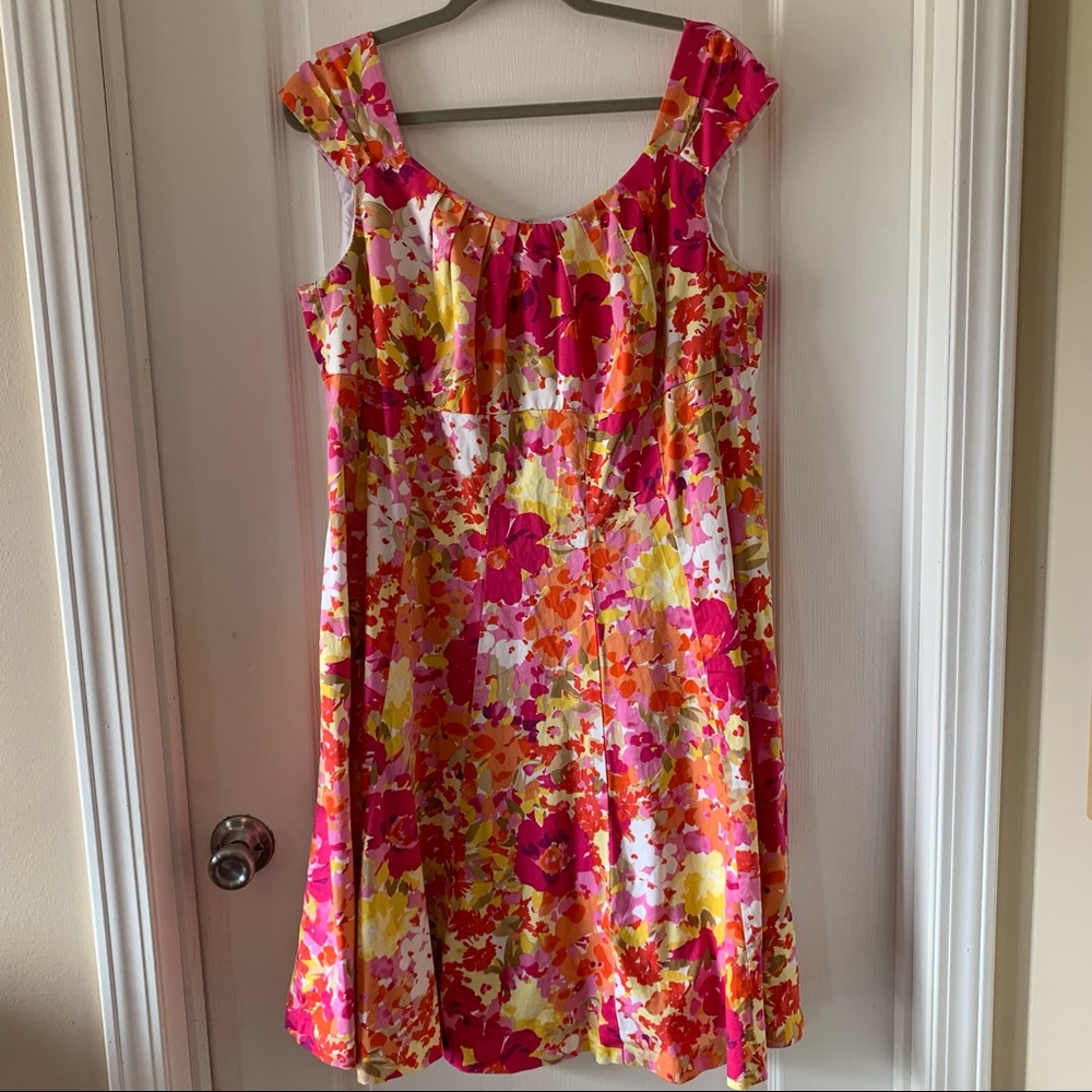 Dressbarn floral dress pink yellow orange